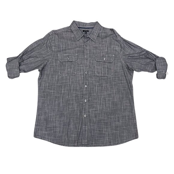 Apt 9 Men's Regular Fit Crosshatch Black n White Shirt - Size XL - NWT - Picture 3 of 8